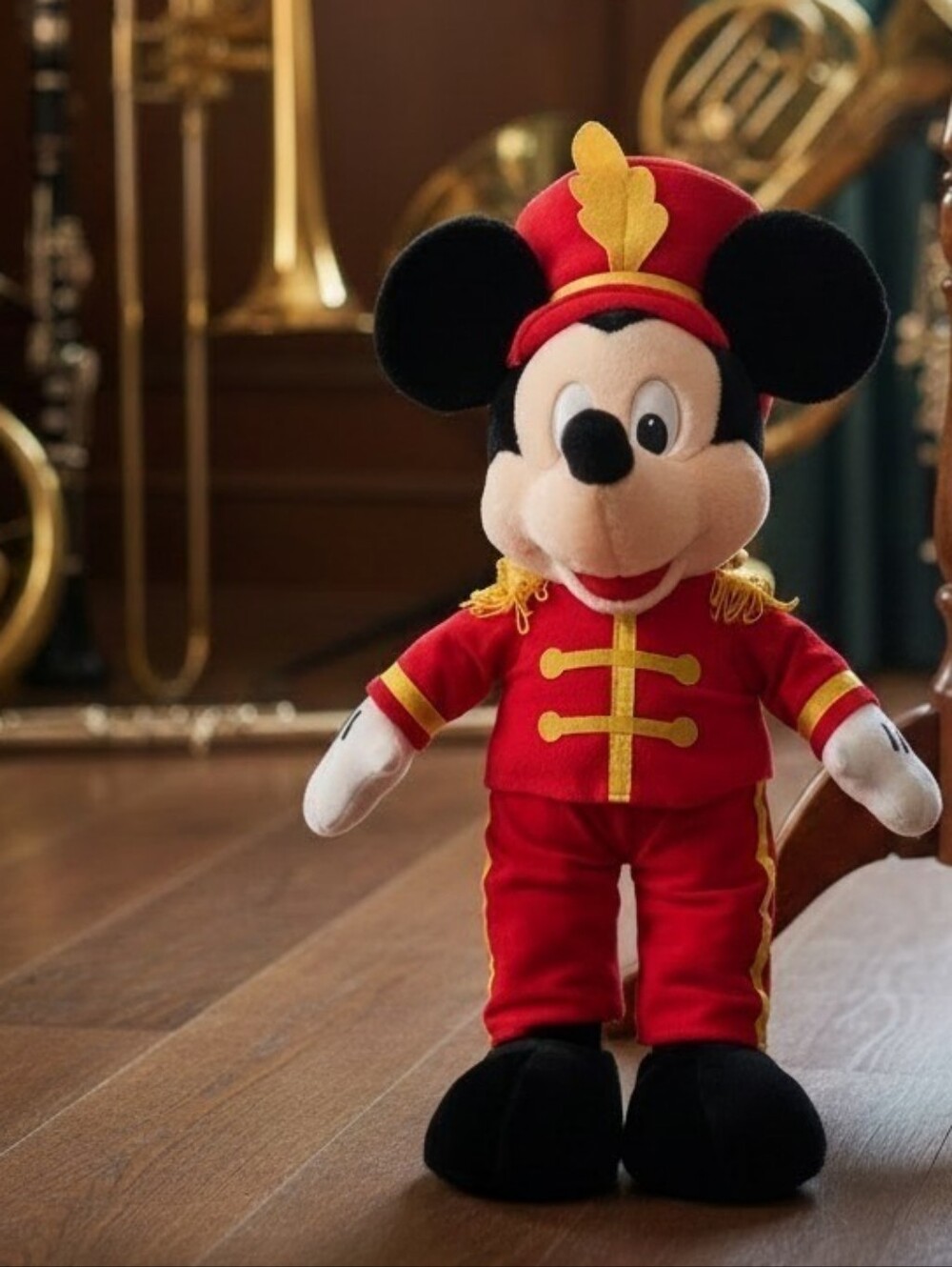 Disney Mickey Mouse Marching Band Plush 16" Red Uniform Stuffed Doll